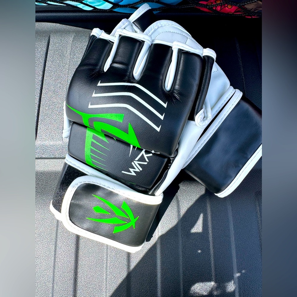 Black and Green MMA Gloves